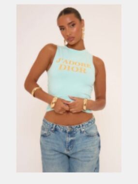 Dior slogan tank top